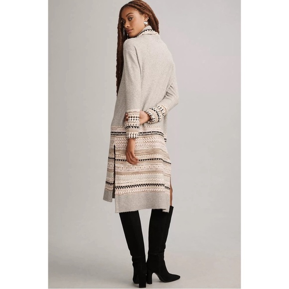 Anthropologie Oversized Turtleneck Sweater Dress Gray Long Sleeve Size Small NWT - Picture 9 of 10